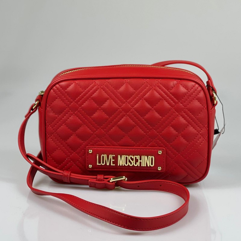 Love moschino Camera Bag Shiny Quilted Rossa
